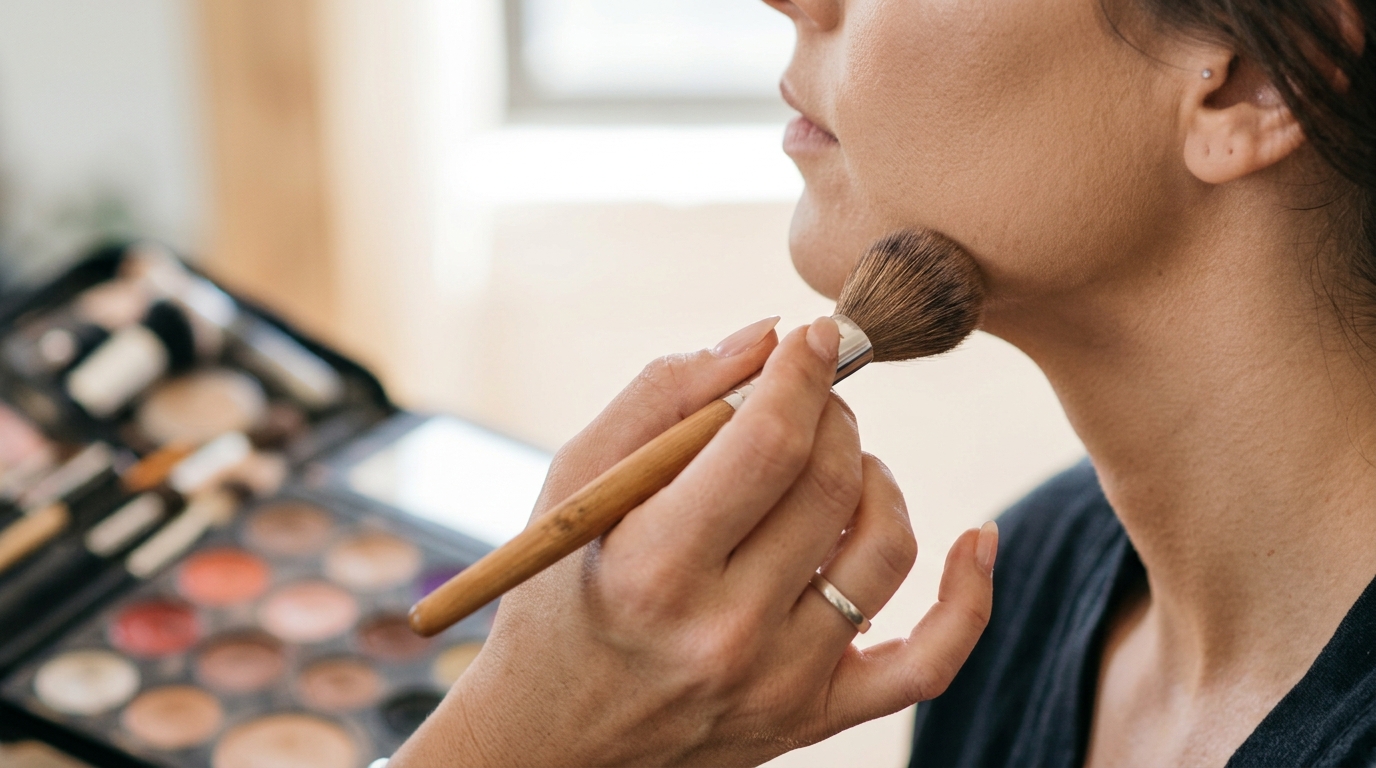 Makeup touch — Brush and palette